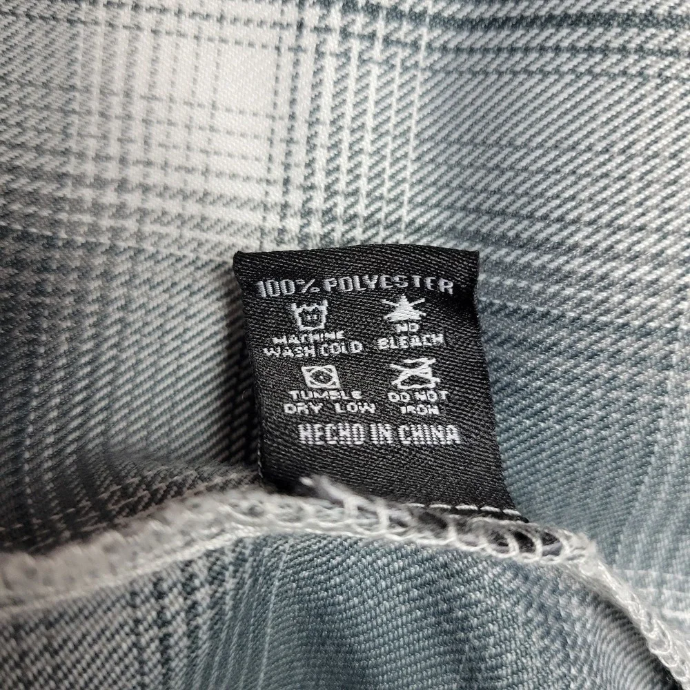 Dixxon Flannel Company Social Distortion Mens 2XL Gray Plaid Pearl Snap LS - Picture 5 of 6